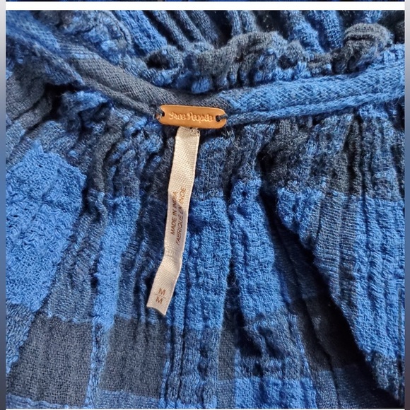 Free People Honey Grove Plaid Top in Blue - Picture 8 of 9